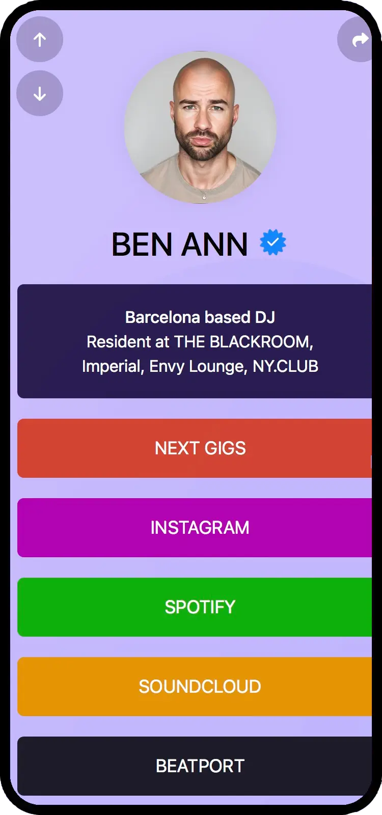 Screenshot of biolink page examples
